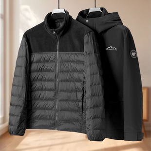 鹅绒服 一衣三穿 冰 冬装 可拆内搭连帽羽绒服951 当季 男装