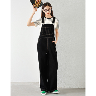 006 含再生纤维素纤维阔腿牛仔背带裤 秋季 新款 专柜539 女装 兰