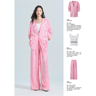 木X 肌理感套装 秋装 直筒裤 753 V领一粒扣外套 专柜