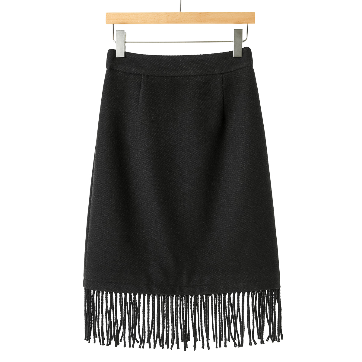 专柜519【贝】冬装 暗斜条纹高挑娴熟流苏半身裙960