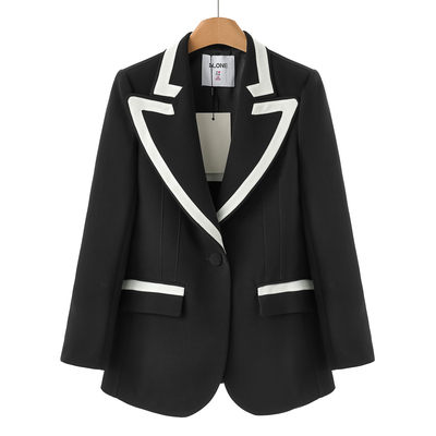 专柜1399【NO】 一粒扣收腰开叉拼色西装外套006~秋季新款女装