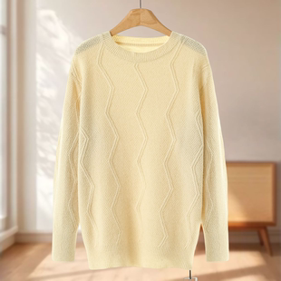 宽松慵懒减龄可外穿圆领毛衣056 冬装 专柜359 卡拉