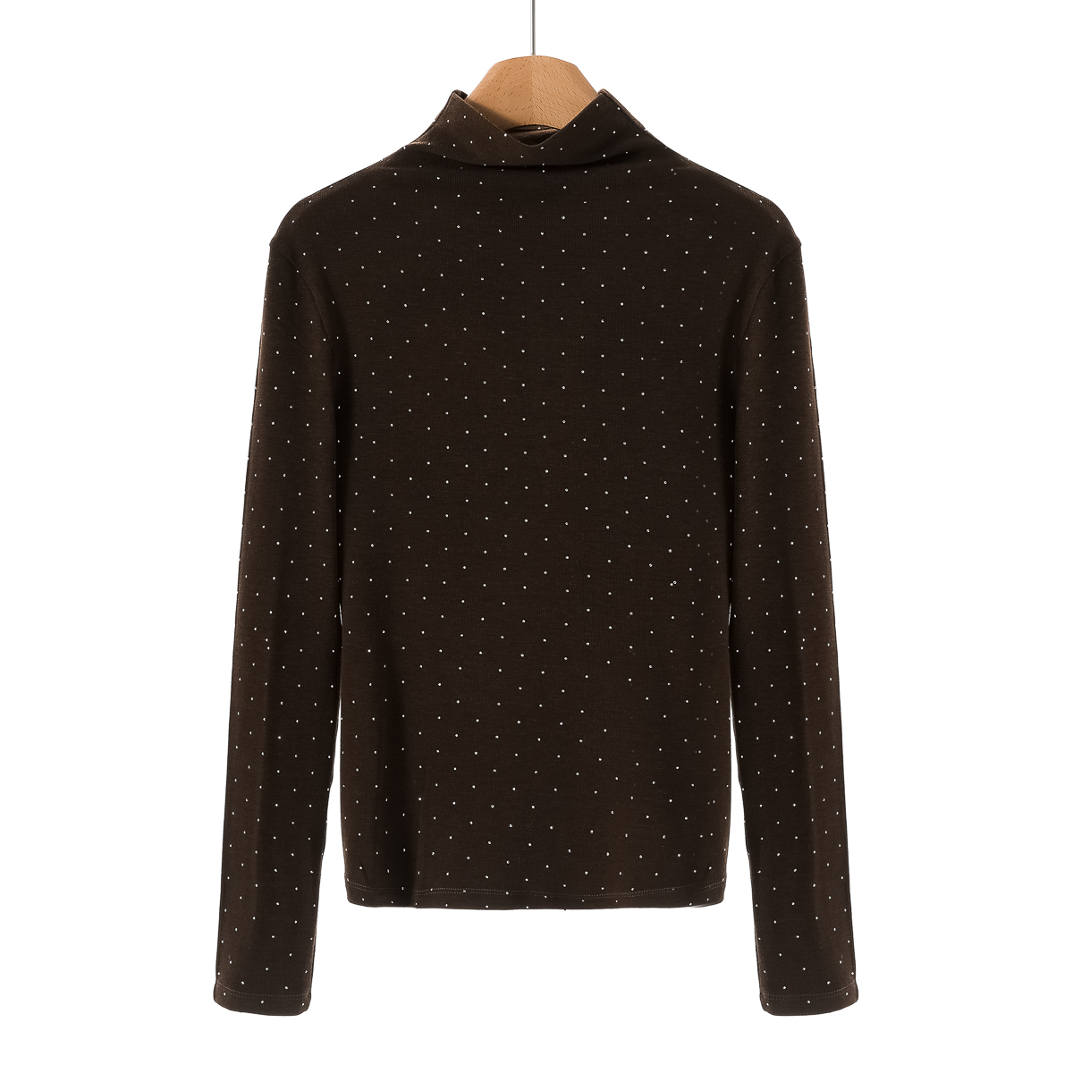 专柜399 47%粘胶纤维【蕾】冬装 整面烫钻弹力高领打底T恤295