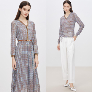 修身 盘扣套头小衫 系腰带连衣裙组合792 秋季 女装 新款 逸