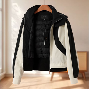 宽松连帽撞色拼接棉感短款 冬装 羽绒服222 莫Y 专柜1799