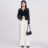 秋装 专柜599 莫Y 圆领小众镂空蕾丝纯色短外套511