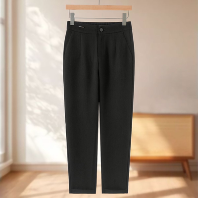 【采】后腰松紧娴熟翻边裤脚九分休闲裤021~冬季新品女装