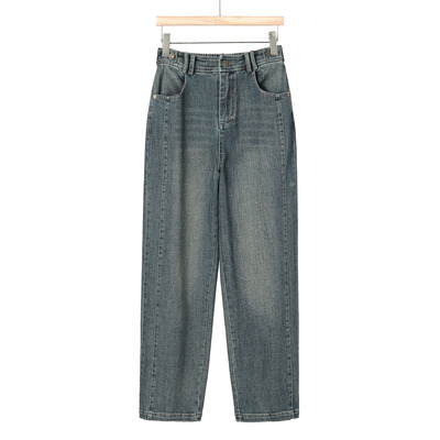 专柜549 18.6%再生纤维素纤维【希】春装 后腰松紧直筒牛仔裤665