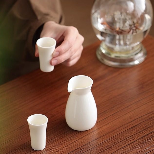 羊脂玉酒具礼品礼盒装白酒杯伴手礼logo白瓷酒壶定制陶瓷分酒器