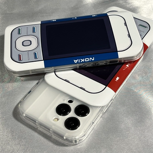 复古创意滑盖镜子诺基亚适用iPhone14promax苹果13手机壳新款13pro高级感14pro防摔12硅胶11男女13软壳保护套