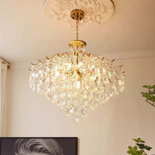 后现代轻奢法式水晶吊灯客厅卧室主卧房间新款餐厅灯浪漫水晶复古