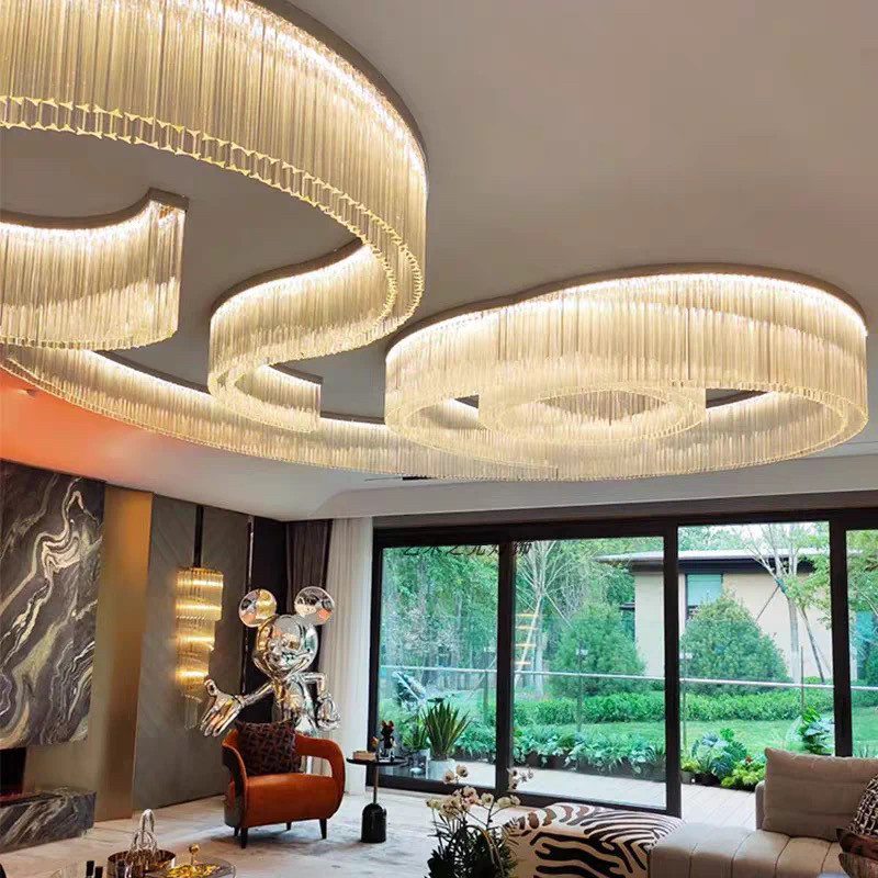 工程大灯定制大堂客厅水晶吸顶灯