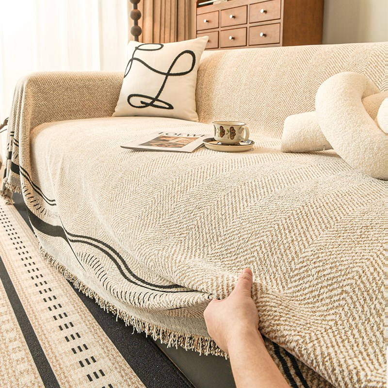 2025新款沙发布盖布高级感套罩四季通I用防滑沙发巾一整张全盖毯