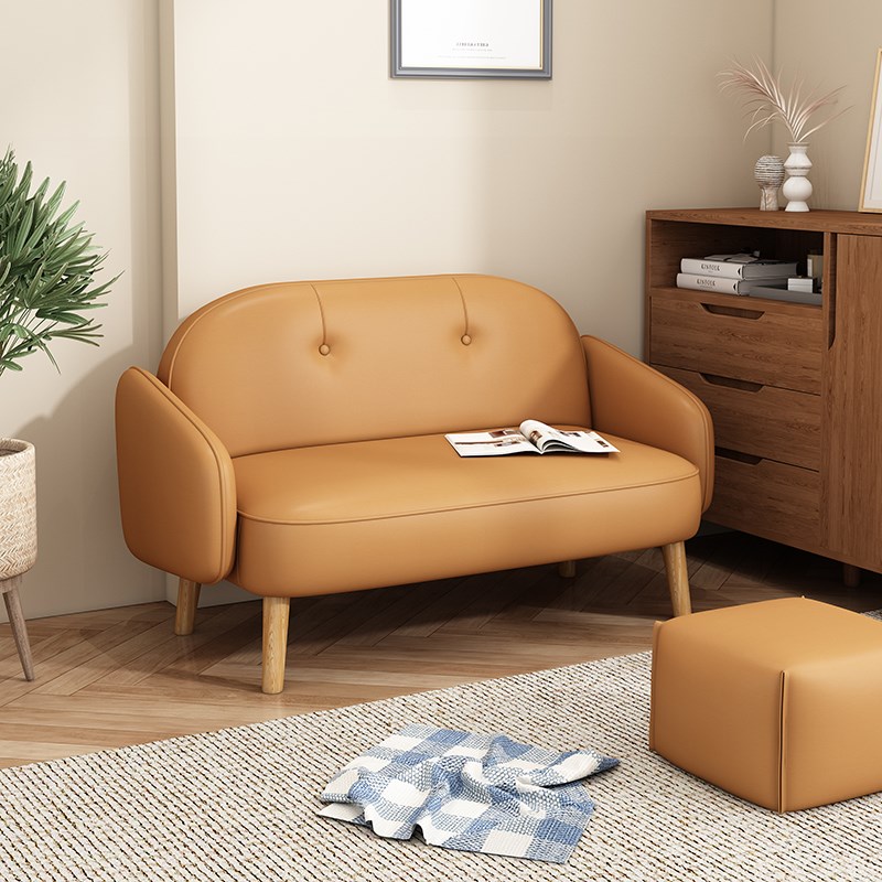 小沙发单双人家用猫抓皮店铺洽谈沙发茶几书O房衣帽间软包凳子脚