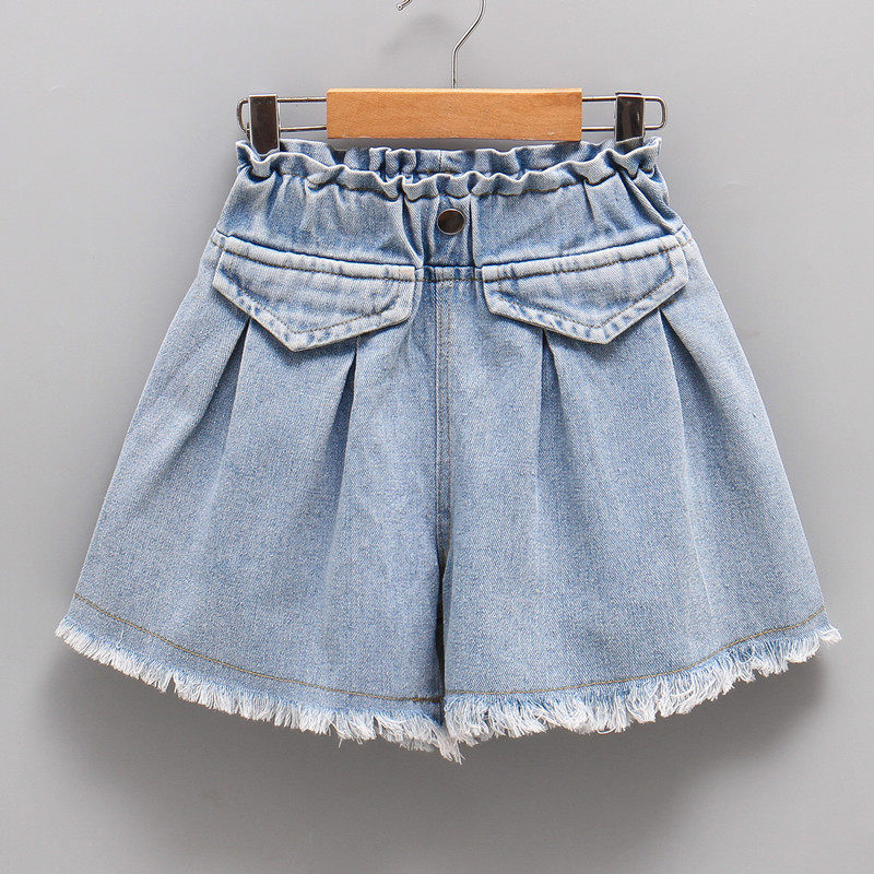 夏季女童儿童短裤百搭休闲牛仔裤韩版袋盖中大童裙裤2025新款洋气