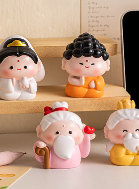 国潮风好运小神仙佛系财神树脂30
