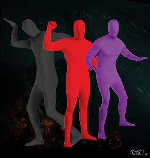 万圣节COS连体紧身衣成人隐身衣化妆舞会儿童舞台表演黑衣人服装