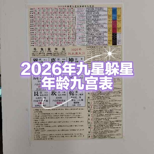 2026年马年九星年龄对照表九宫飞星年神表躲星表