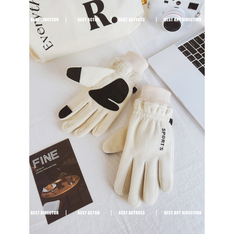 手套冬季可爱时尚防风加绒保暖触屏户外骑行开车摩托车外卖漏指,自行车/骑行装备/零配件,骑行外套,淘宝优惠券,粉丝福利购,淘宝优惠卷