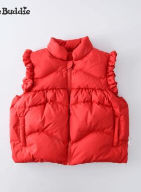 babe buddie女童羽绒马甲秋冬新款儿童背心宝宝外穿保暖上衣