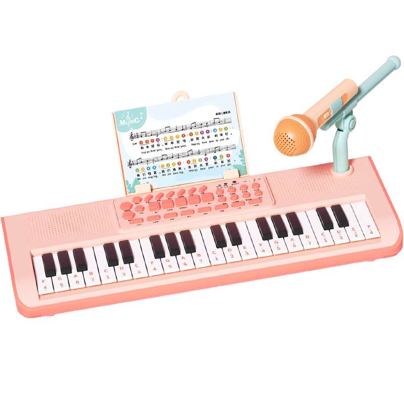 多功能37键电子琴儿童初学带话筒宝宝琴玩具可钢弹奏乐用器家女孩