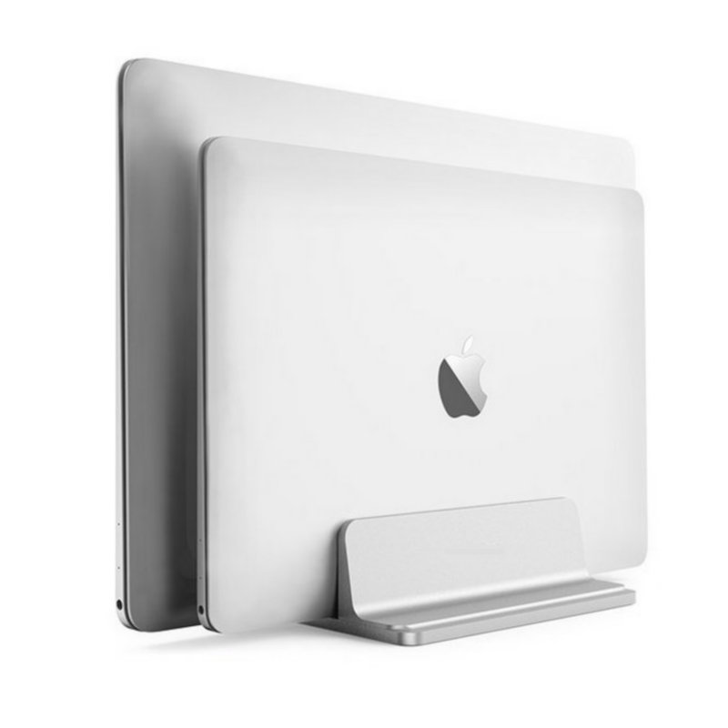 笔记本竖立式支架macbook手提电脑iPad平板桌面收纳底座铝合金托架金属夹子多槽商务本游戏本macmini主机通用-封面