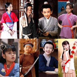 影视古装小戏骨武林外传同款古装郭芙蓉白展堂儿童演出服话剧服装