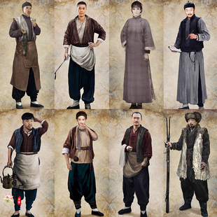 影视古装闯关东老酒馆同款清末民国古装掌柜服店小二农民群演服装