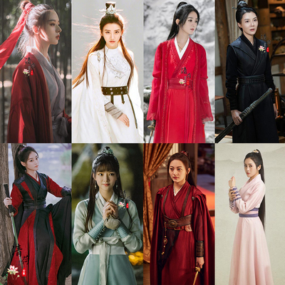 女侠剑客服黑色侠女演出服