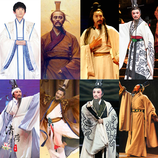 影视古装春秋战国楚国屈原同款男士棉麻汉服大臣服丞相话剧演出服