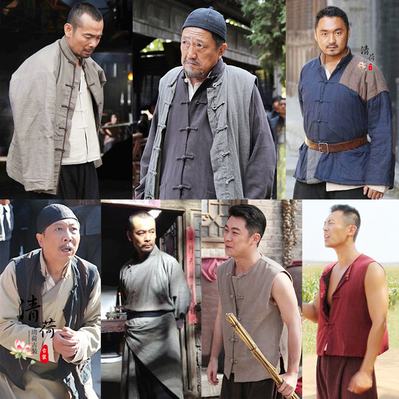 红高粱朱亚文余占鳌同款男棉麻服