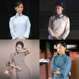 影视古装民国女旗袍棉麻民国富太太装女学上装上海滩写真服演出服