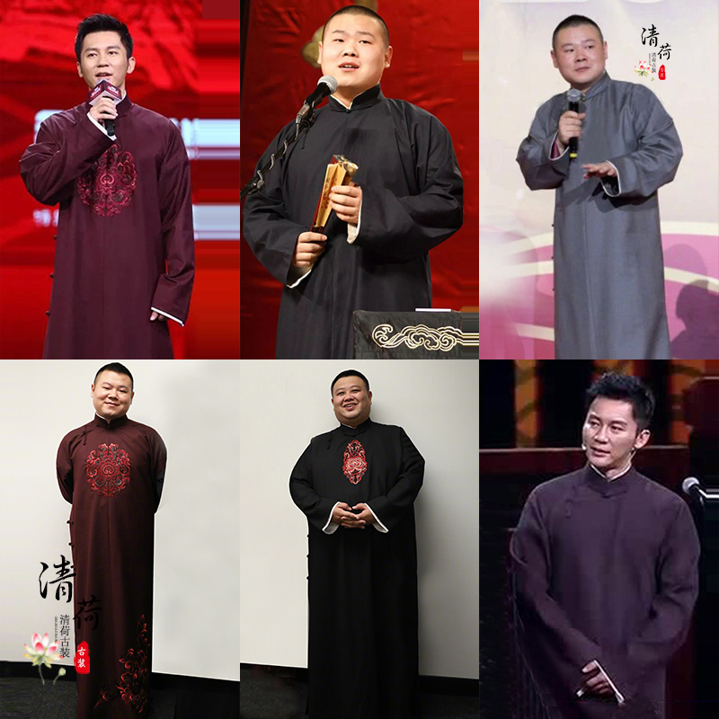 岳云鹏李晨同款中式长衫马褂