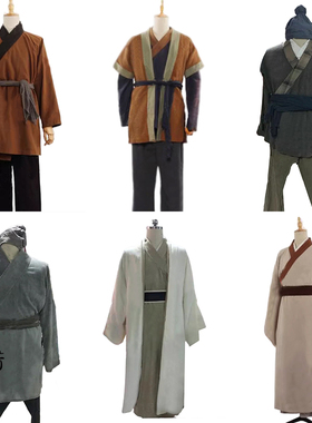 春秋战国棉麻汉服宋代男农民百姓群演粗布焦夫破旧乞丐伙计演出服