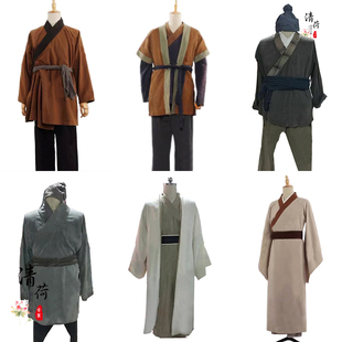 春秋战国棉麻汉服宋代男农民百姓群演粗布焦夫破旧乞丐伙计演出服
