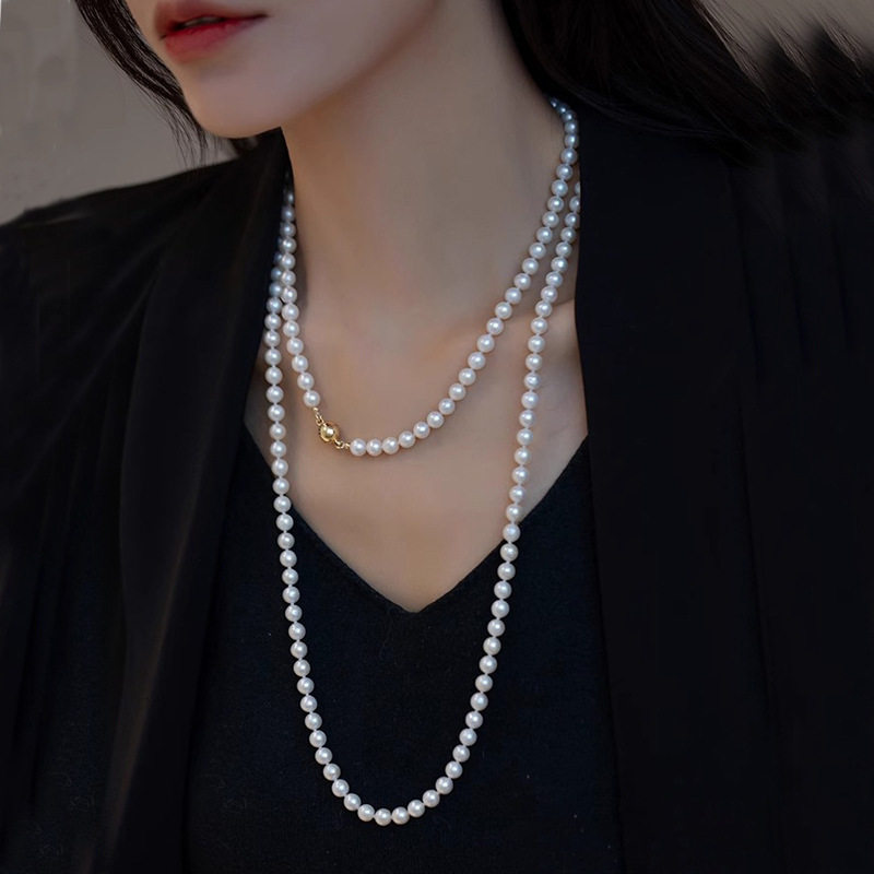 叠戴珍珠项链长款配饰不掉色女夏项链