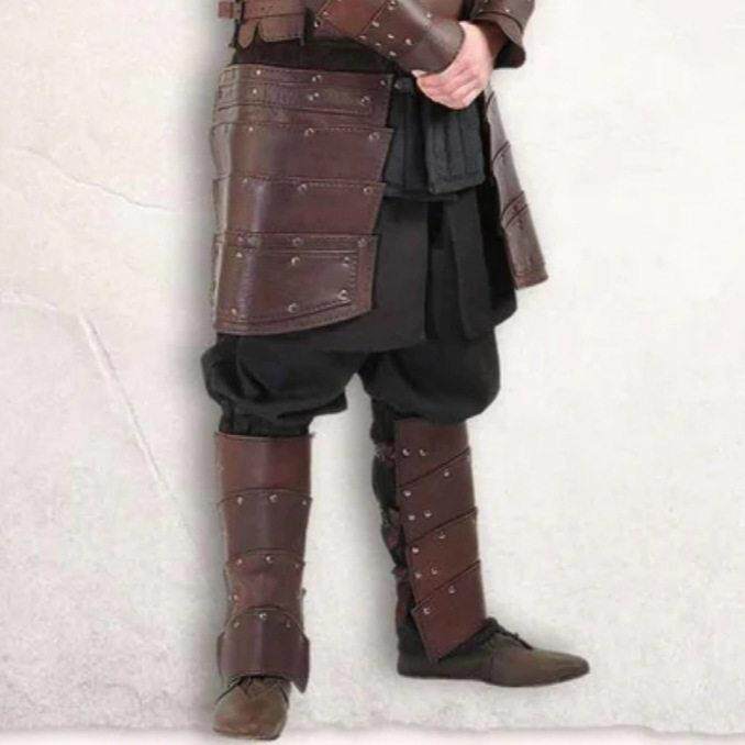 现货万圣节复古中世纪维京盔甲PU皮革护甲武士Cosplay舞台服装