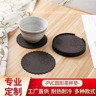 防烫可水洗碗杯垫圆形西餐垫沥水垫 pvc圆形茶杯垫家用餐桌垫