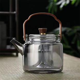 单壶 围炉煮茶家用蒸煮茶壶高硼硅泡茶壶玻璃耐高温提梁壶