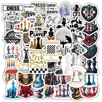 国际象棋贴纸棋类小游戏笔记本电脑冰箱桌椅手机壳装饰贴画