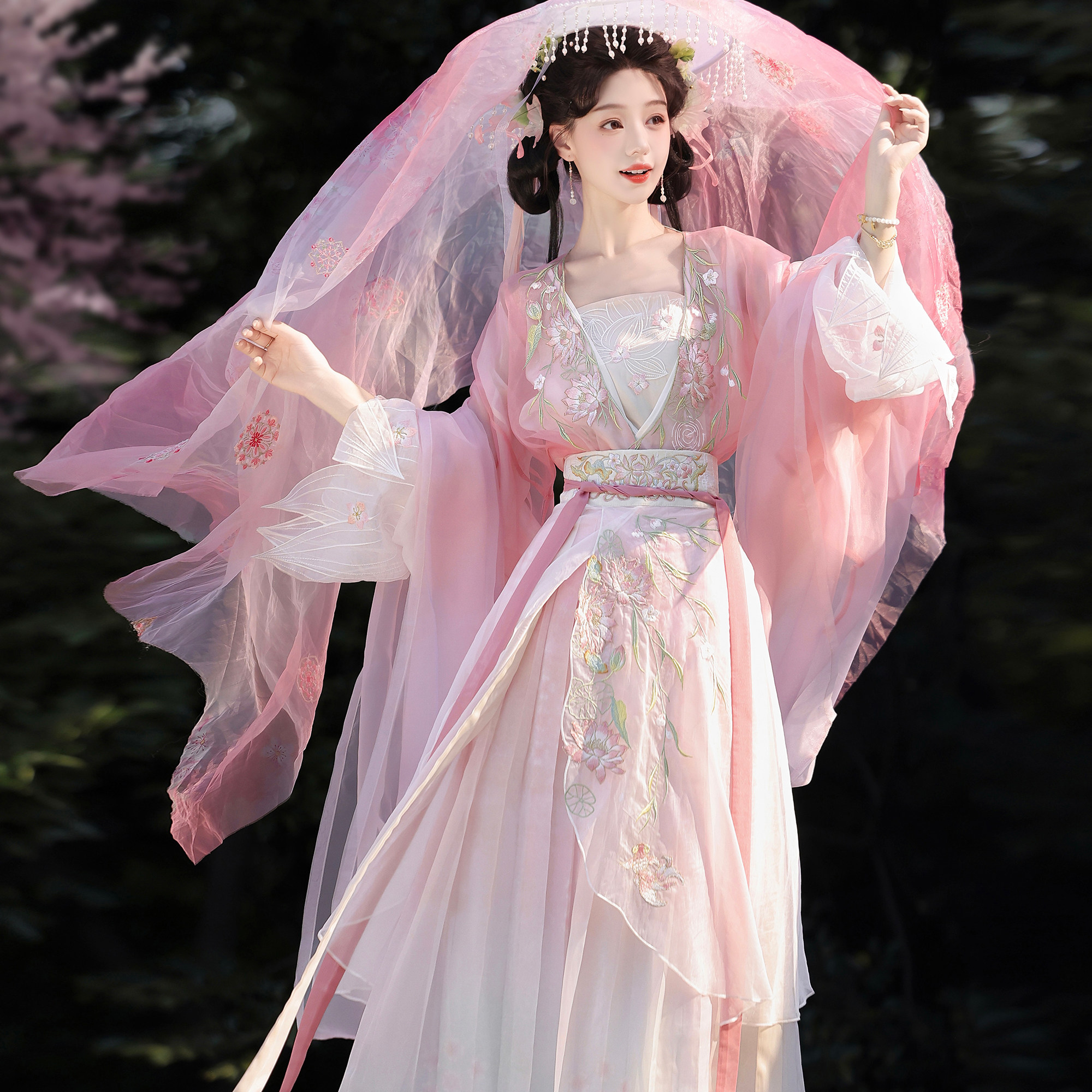 素羽华裳南北朝大袖汉服套装图片