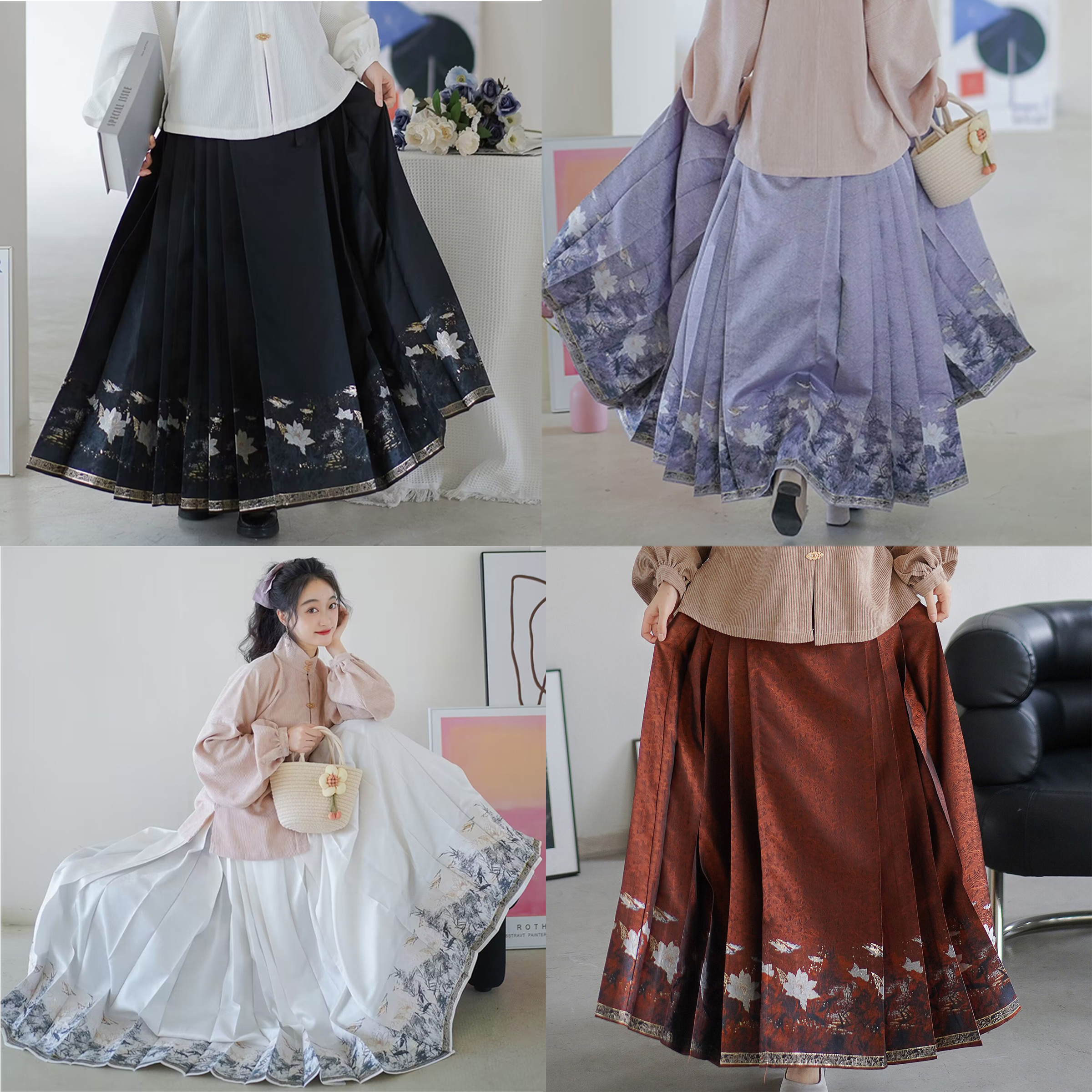 素羽华裳明制马面裙仿妆花汉服女