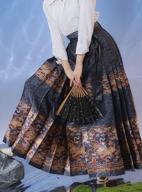 素羽华裳【狮子球】新款汉服女明制马面裙织金仿妆花红色春秋套装