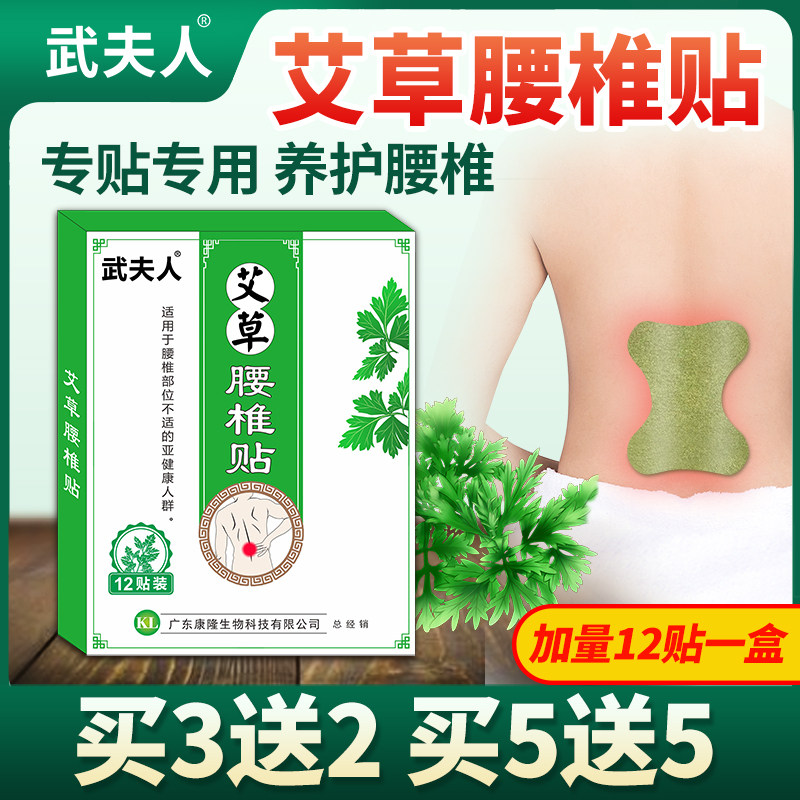 武夫人艾草腰椎贴艾炙艾叶腰部腰肌关节帖热敷贴官方旗舰店正品