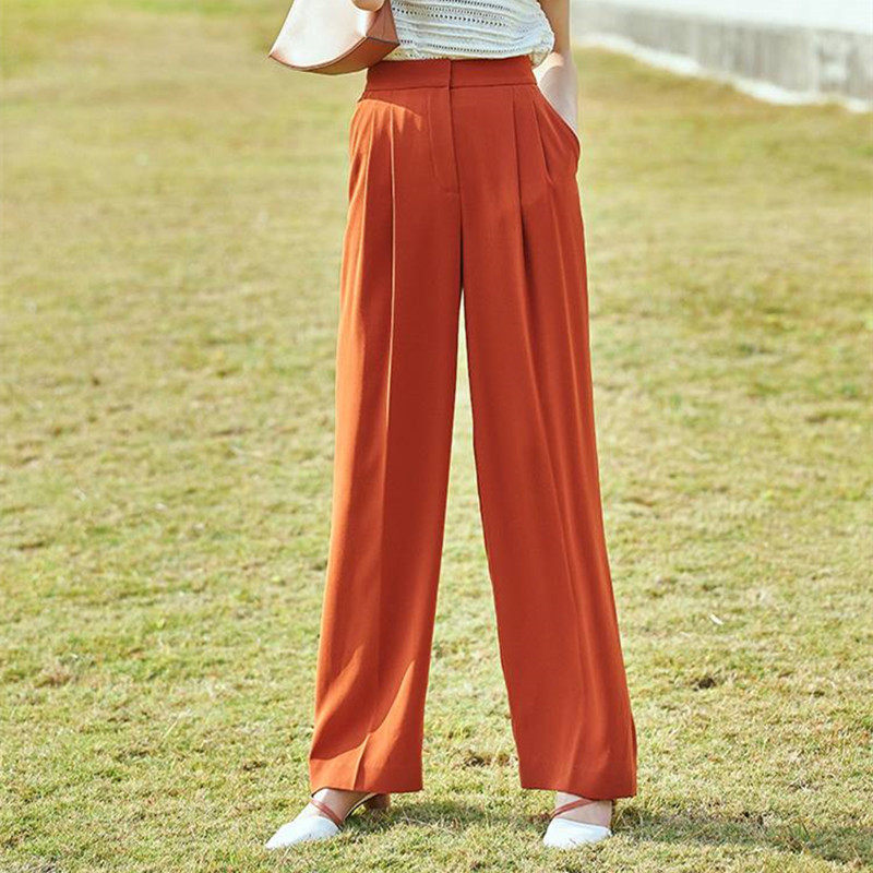 阿玛施旗舰店官网2020夏新款正品女装百搭巴黎裤直筒休闲裤长裤