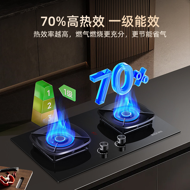 新一级樱雪燃气灶具Q6保洁炉头天然气灶具5.2猛火双灶家用液化气