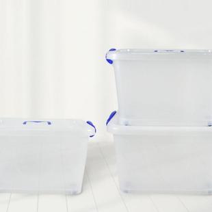 透明收纳箱大容量储物箱收纳盒箱子白色塑料箱家用整理箱
