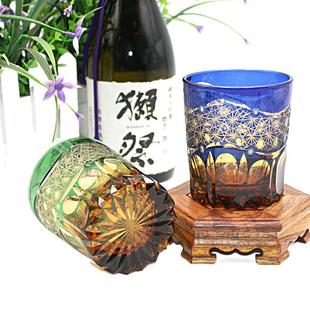 威士忌杯水晶玻璃杯手工洋酒杯创意烈酒杯家用装 江户切子日式 饰品