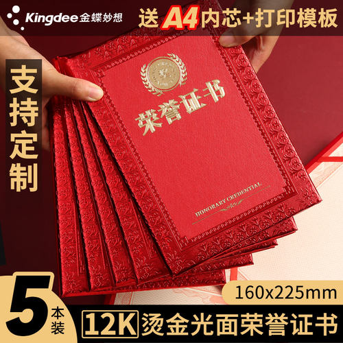 金蝶妙想荣誉证书奖状