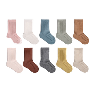 宝宝袜子秋冬季棉松口婴儿春秋款纯色无骨男童女童儿童松口中筒